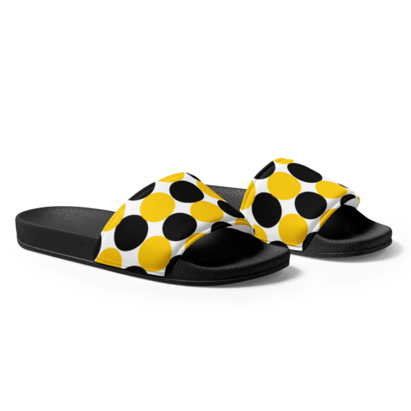 Women's Yellow and Black Spotted Slides - Image 3