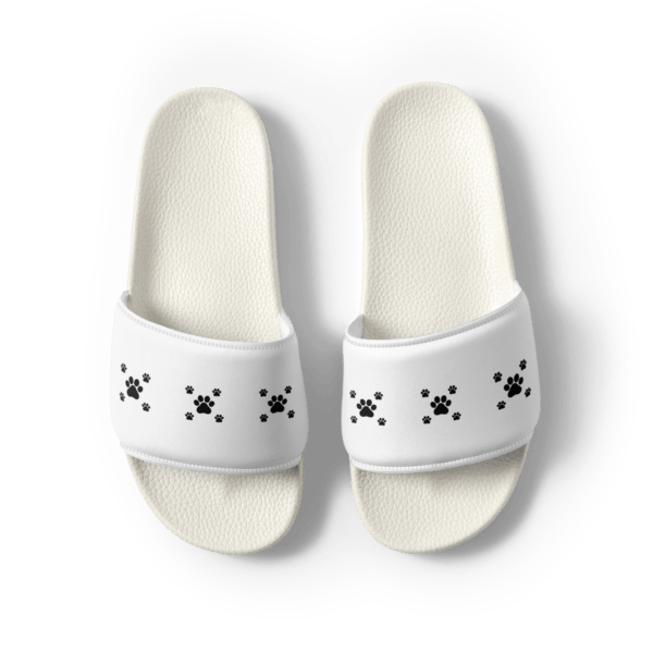 black-paw-print-womens-slides