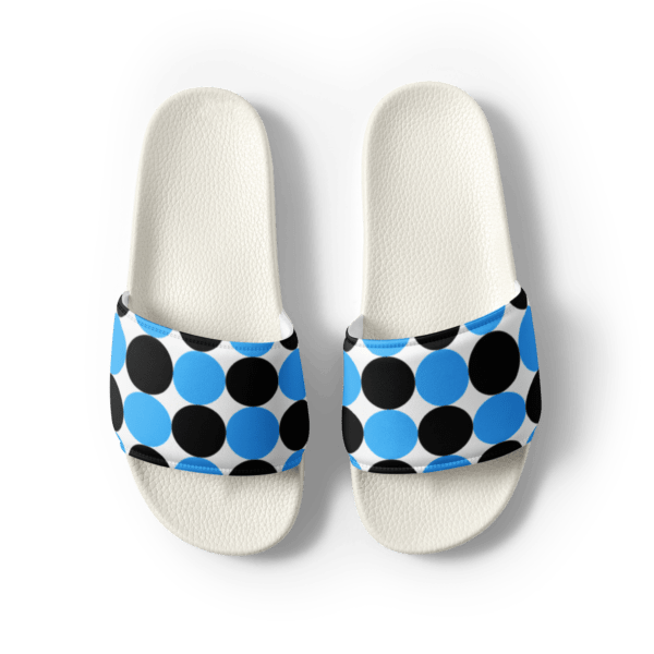 Women's Blue and Black Spotted Slides