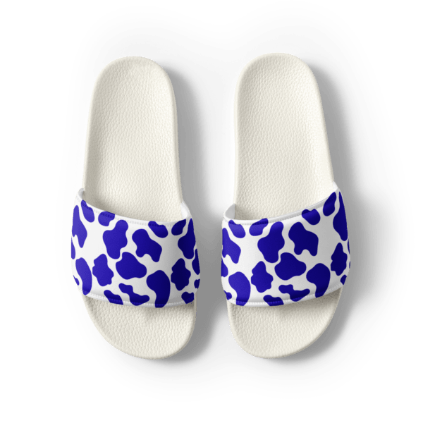 Women's Blue Animal Print Slides