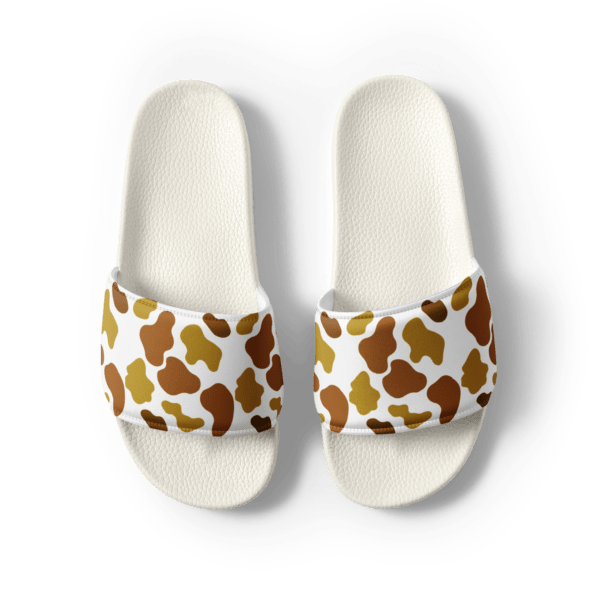 Women's Brown Animal Print Slides