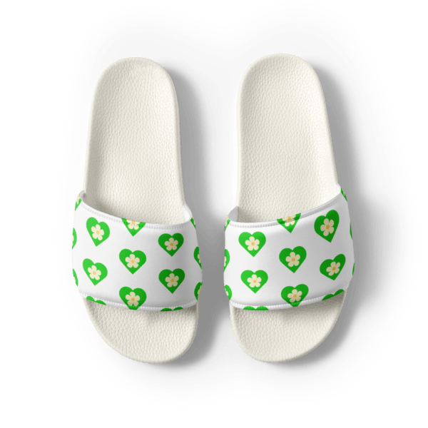 Women's Flower Green Hearts Slides