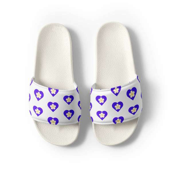 Women's Flower Purple Hearts Slides