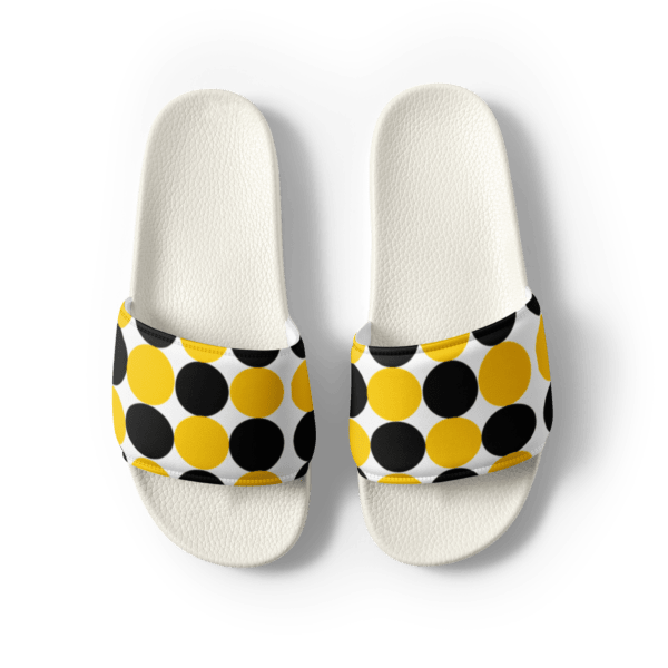 Women's Yellow and Black Spotted Slides