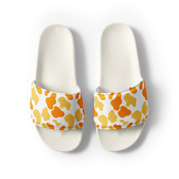 Women's Yellow Orange Animal Print Slides