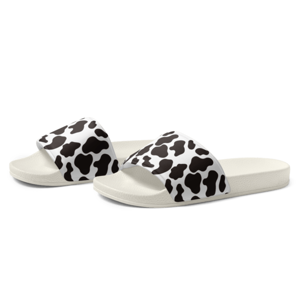 Women's Black Animal Print Slides - Image 4