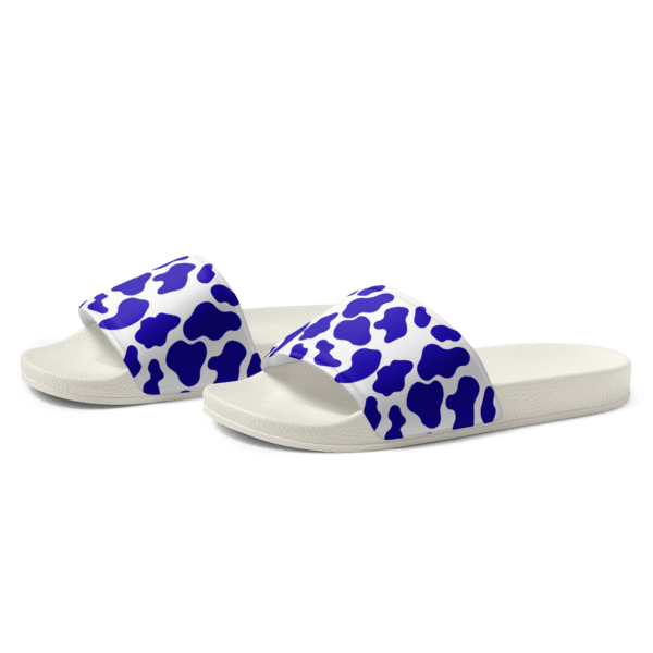 Women's Blue Animal Print Slides - Image 4