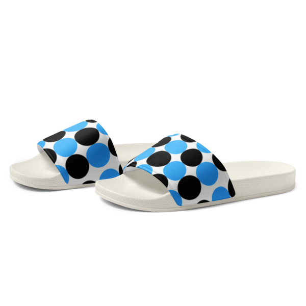 Women's Blue and Black Spotted Slides - Image 4