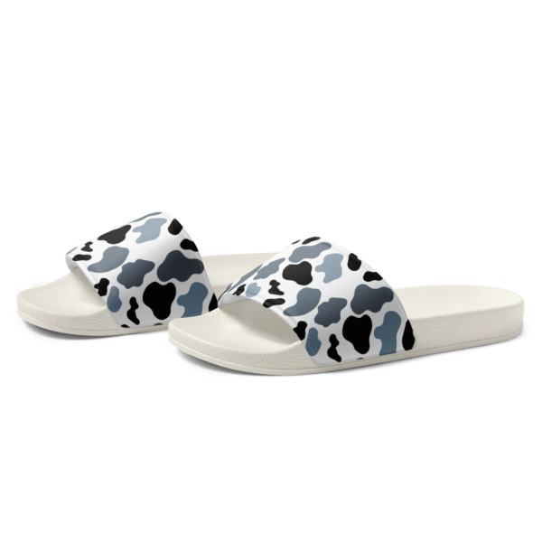 Women's Grey Black Animal Print Slides - Image 4