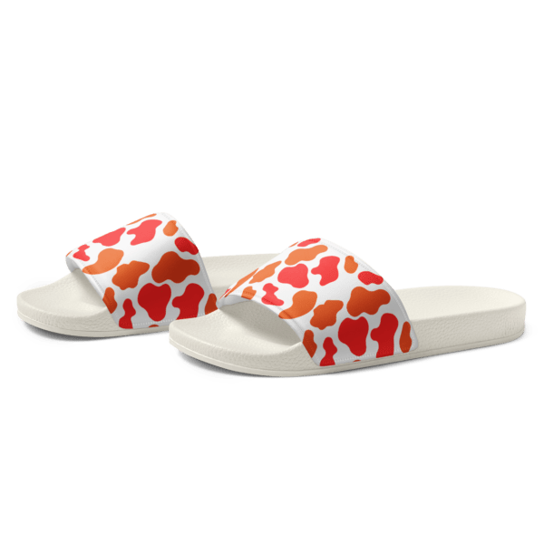 Women's Orange Animal Print Slides - Image 4