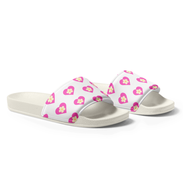 Women's Flower Pink Hearts Slides - Image 4