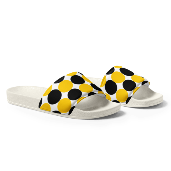 Women's Yellow and Black Spotted Slides - Image 4