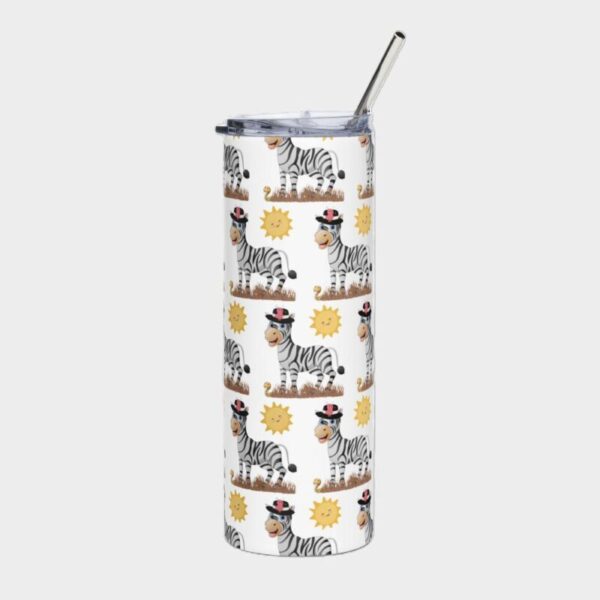 White 20oz Zebra Print Drinks Tumbler 