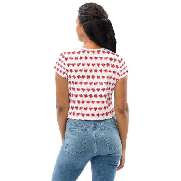 Women's Lovable Ladybird Red Heart Crop Top - Image 2