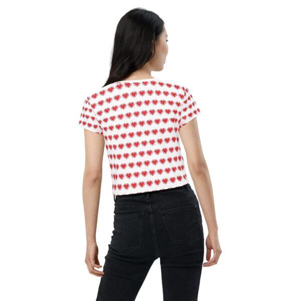 Women's Lovable Ladybird Red Heart Crop Top - Image 4