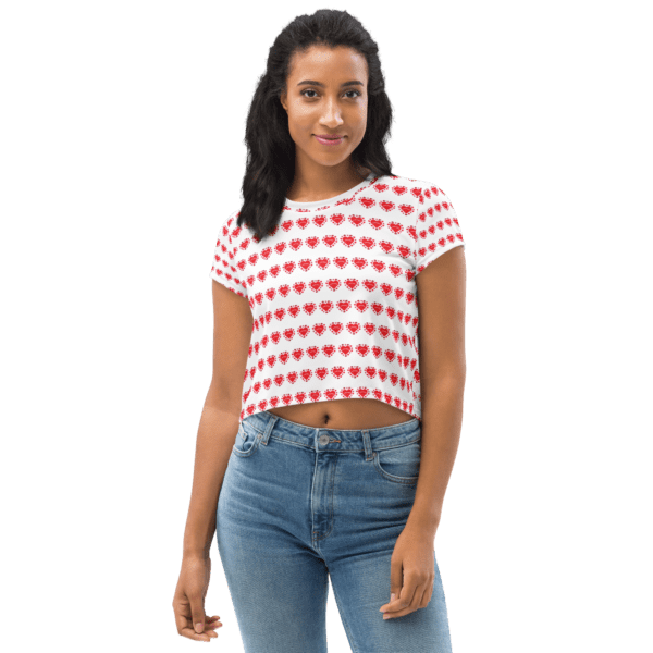 Women's Lovable Ladybird Red Heart Crop Top