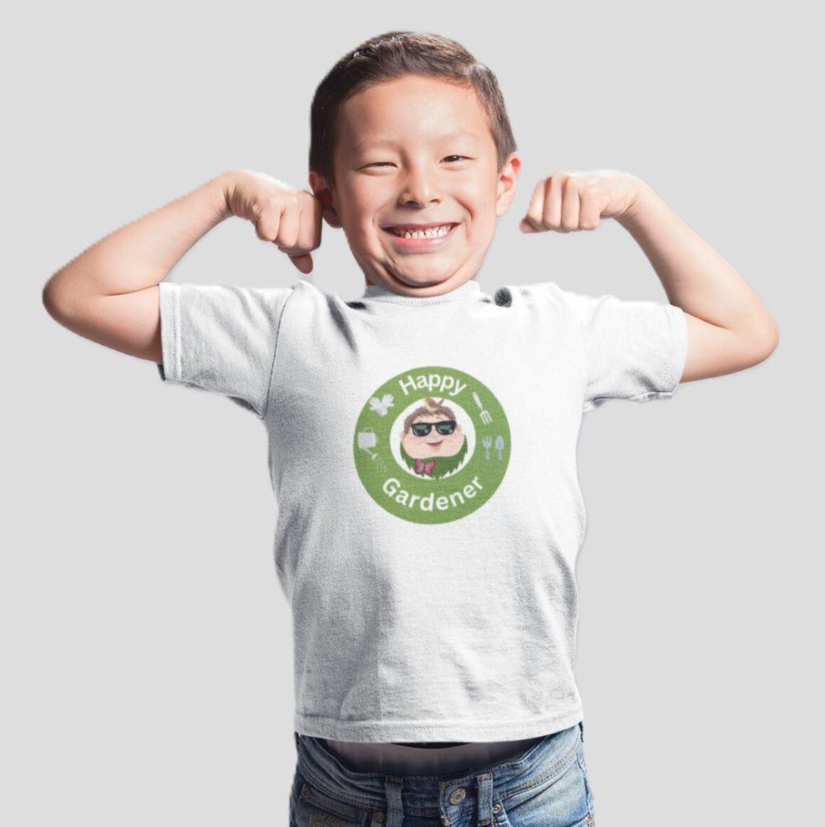 boy-wearing-white-organic-cotton-happy-gardener-children's-t-shirt