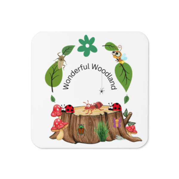 1 x Square Wonderful Woodland Cork-Back Coaster