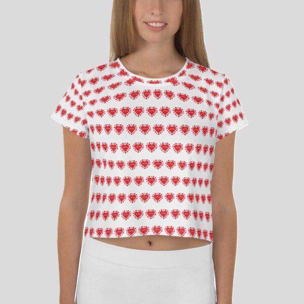 Women's Lovable Ladybird Red Heart Crop Top