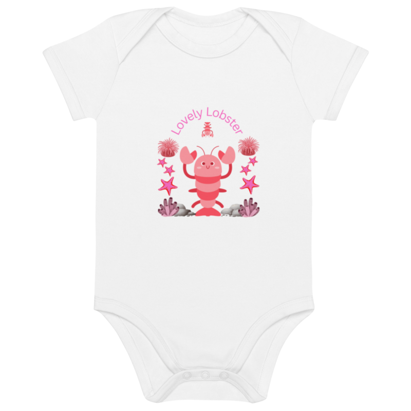 white-lovely-lobster-organic-cotton-baby-bodysuit