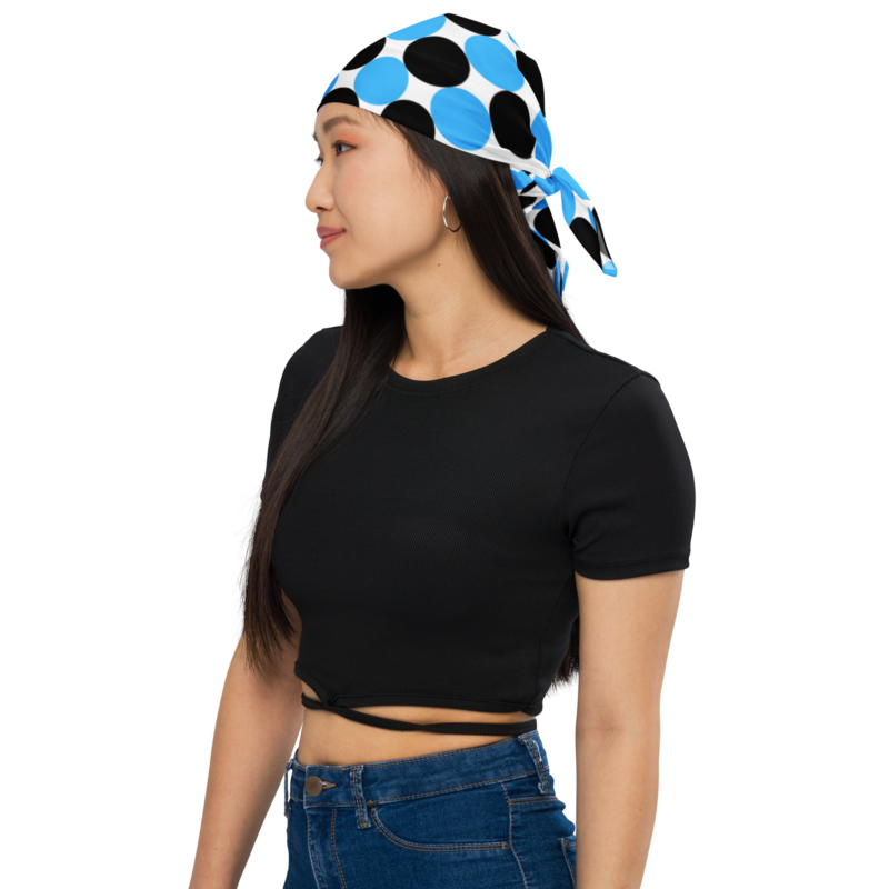 singled-sided-blue-and-black-spotted-bandana