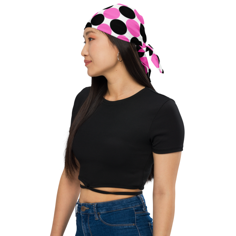 single-sided-pink-and-black-spotted-bandana