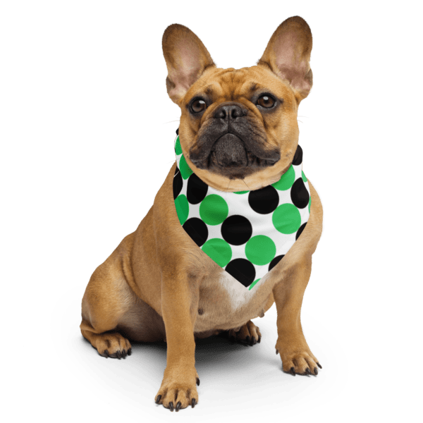 Square Polyester Bandana Single Sided Green and Black Spotted Print - Image 3