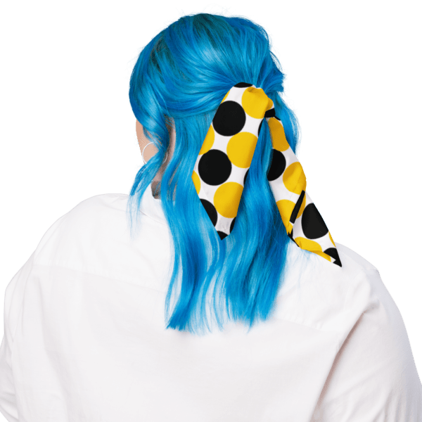 single-sided-yellow-and-black-spotted-print-bandana