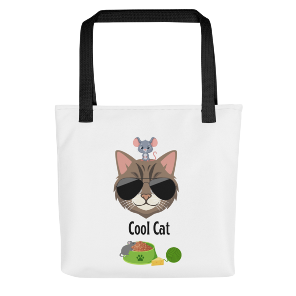 Cool Cat Polyester Tote Bag