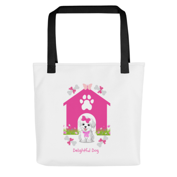 Delightful Dog Polyester Tote Bag