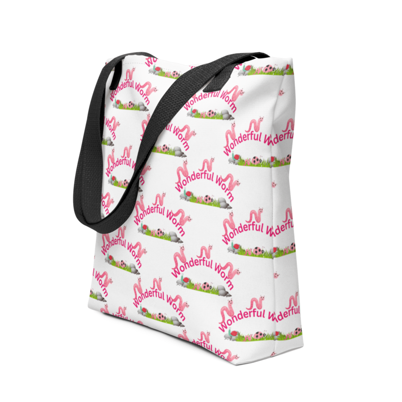 wonderful-pink-worm-tote-bag