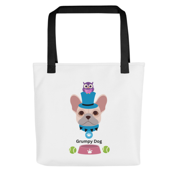 Grumpy Dog Polyester Tote Bag