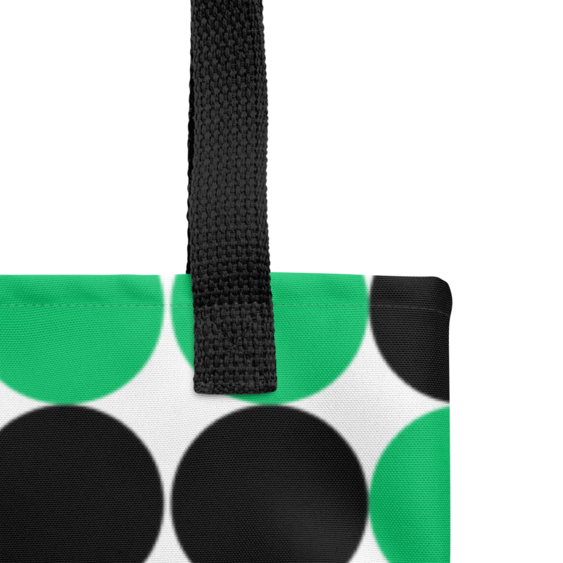 green-and-black-spotted-tote-bag