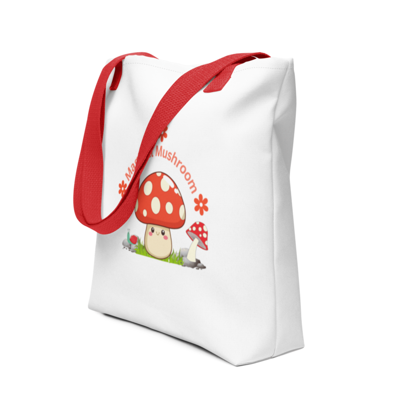 magical-red-white-spotted-mushroom-tote-bag