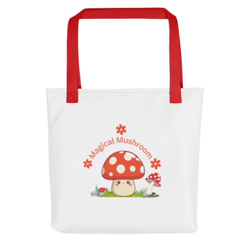 magical-red-white-spotted-mushroom-tote-bag