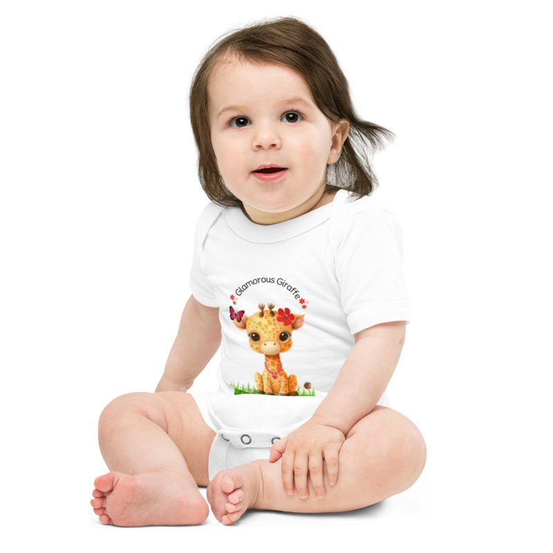 glamorous-giraffee-baby-bodysuit