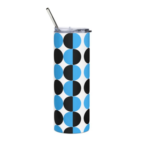 Blue and Black Spotted Stainless Steel Drinks Tumbler 20oz - Image 2