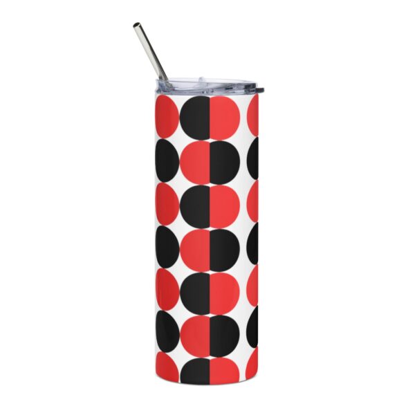 Red and Black Spotted Stainless Steel Drinks Tumbler 20oz - Image 2