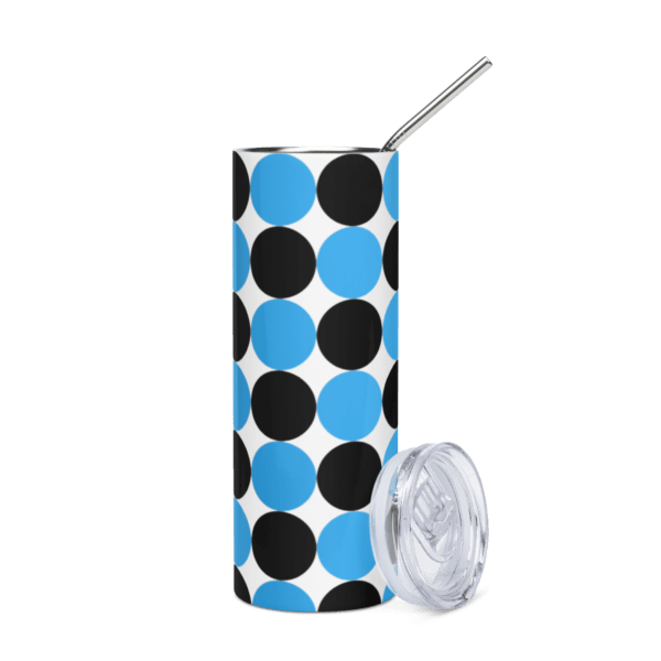 Blue and Black Spotted Stainless Steel Drinks Tumbler 20oz