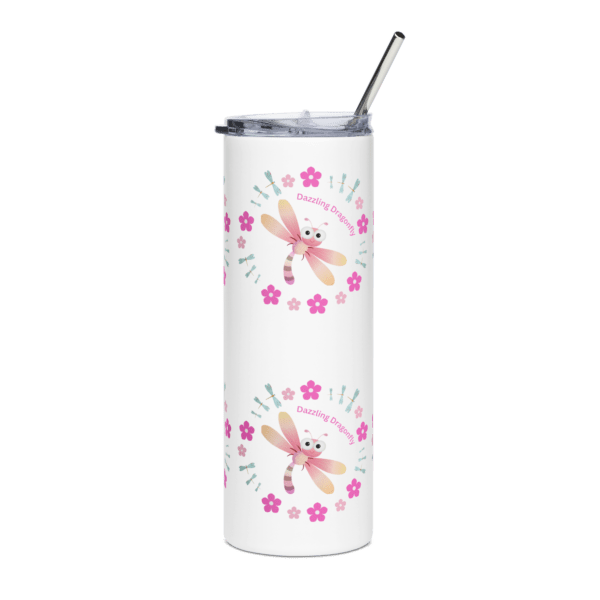 Dazzling Pink Dragonfly Stainless Steel Drinks Tumbler 20oz