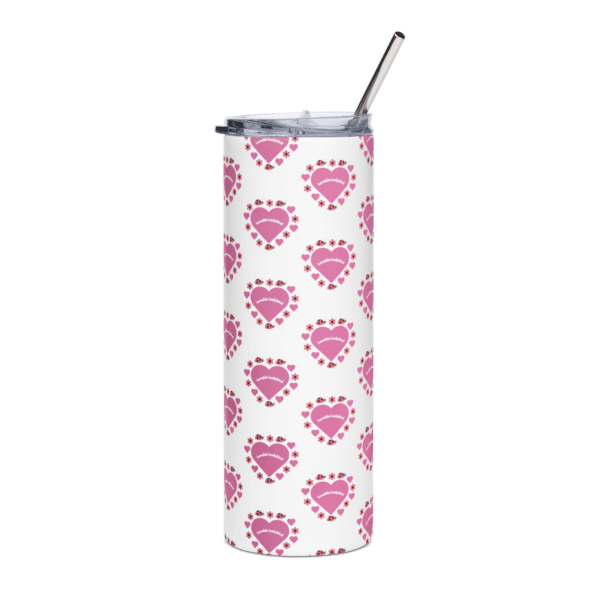 Lovable Ladybird Pink Heart Stainless Steel Drinks Tumbler 20oz