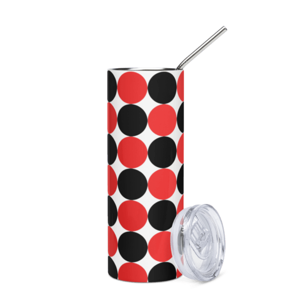 Red and Black Spotted Stainless Steel Drinks Tumbler 20oz