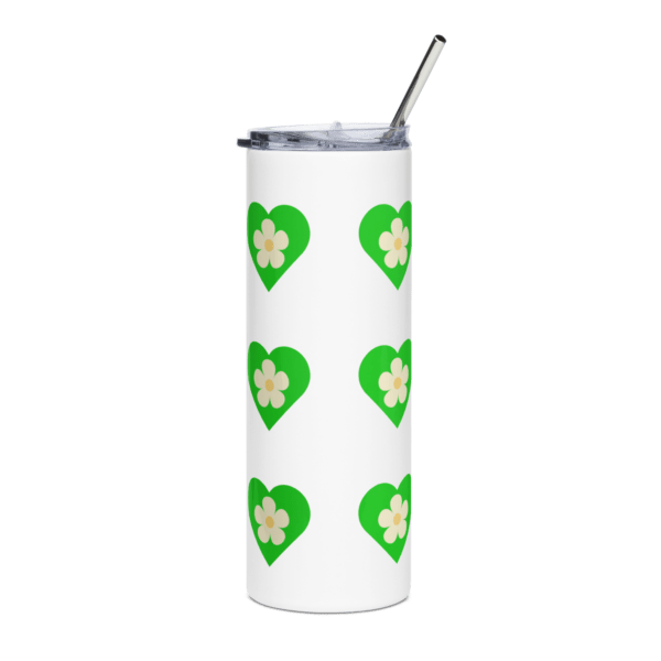 Flower Green Heart Stainless Steel Drinks Tumbler 20oz