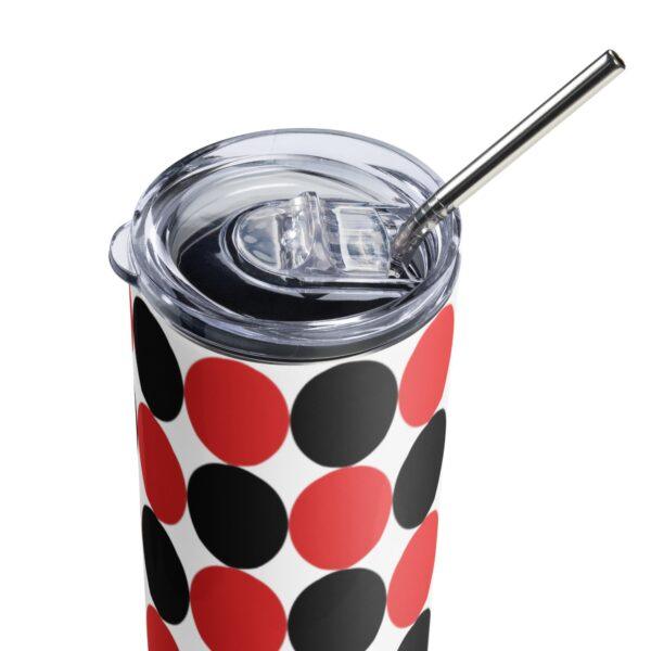 Red and Black Spotted Stainless Steel Drinks Tumbler 20oz - Image 3