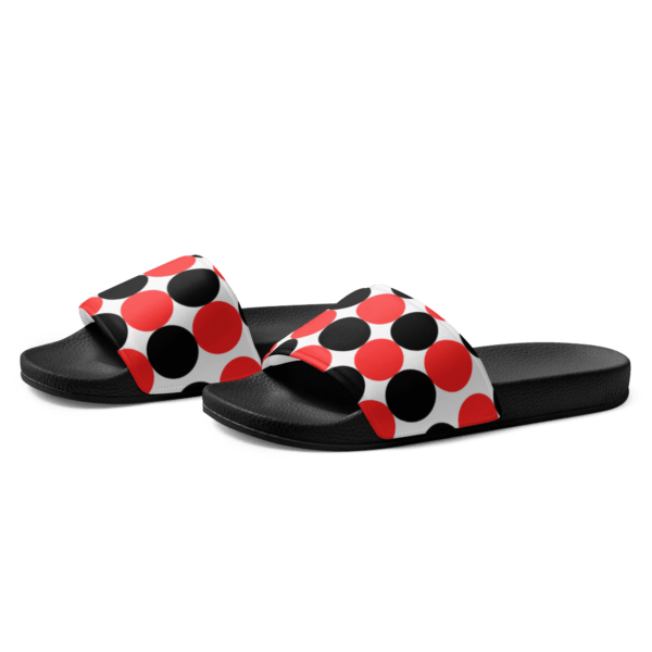 Women's Red and Black Spotted Slides - Image 3