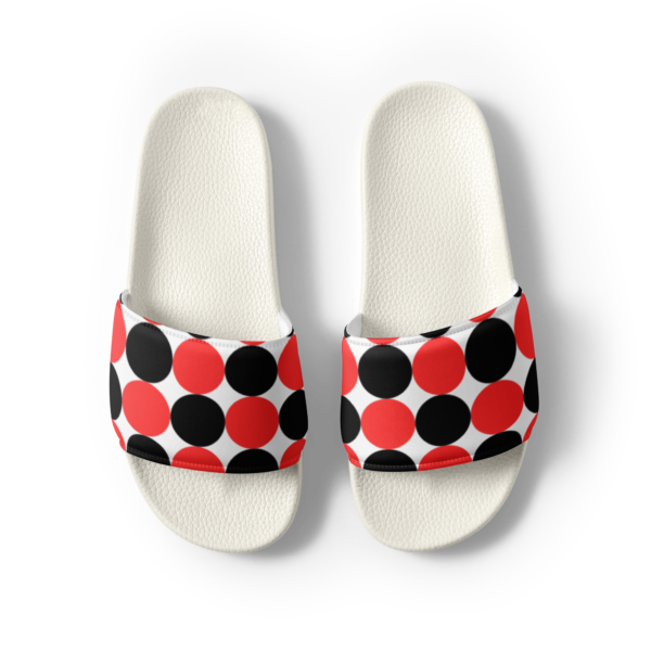 Women's Red and Black Spotted Slides