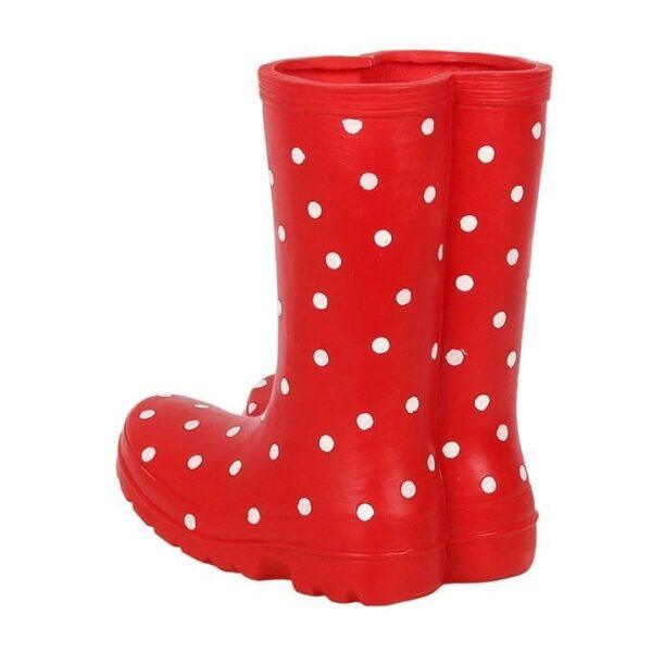 Polka Dot Red Wellington Boot Planter - Image 2