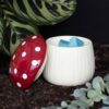 Ceramic Red and White Spotted Mushroom Oil Burner