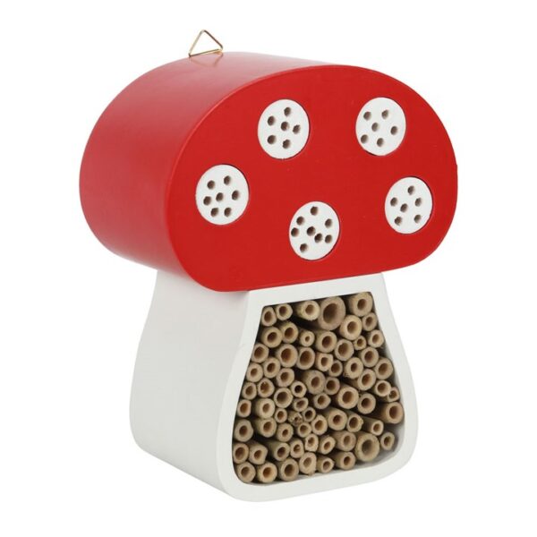 Enchanting Red and White Toadstool Shaped Bug Hotel Insect House