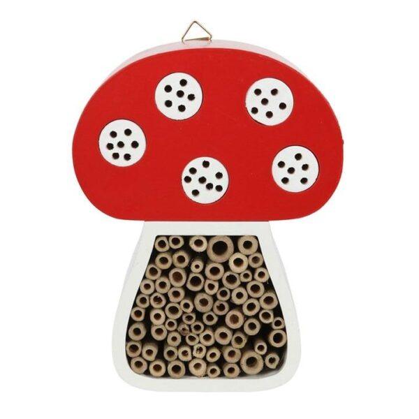 Enchanting Red and White Toadstool Shaped Bug Hotel Insect House - Image 2